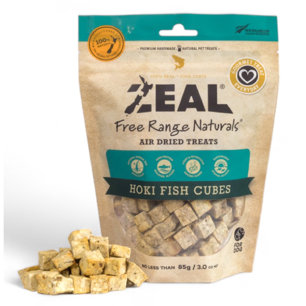 Zeal Free Range Naturals Hoki Fish Cubes Dog Treats 85g