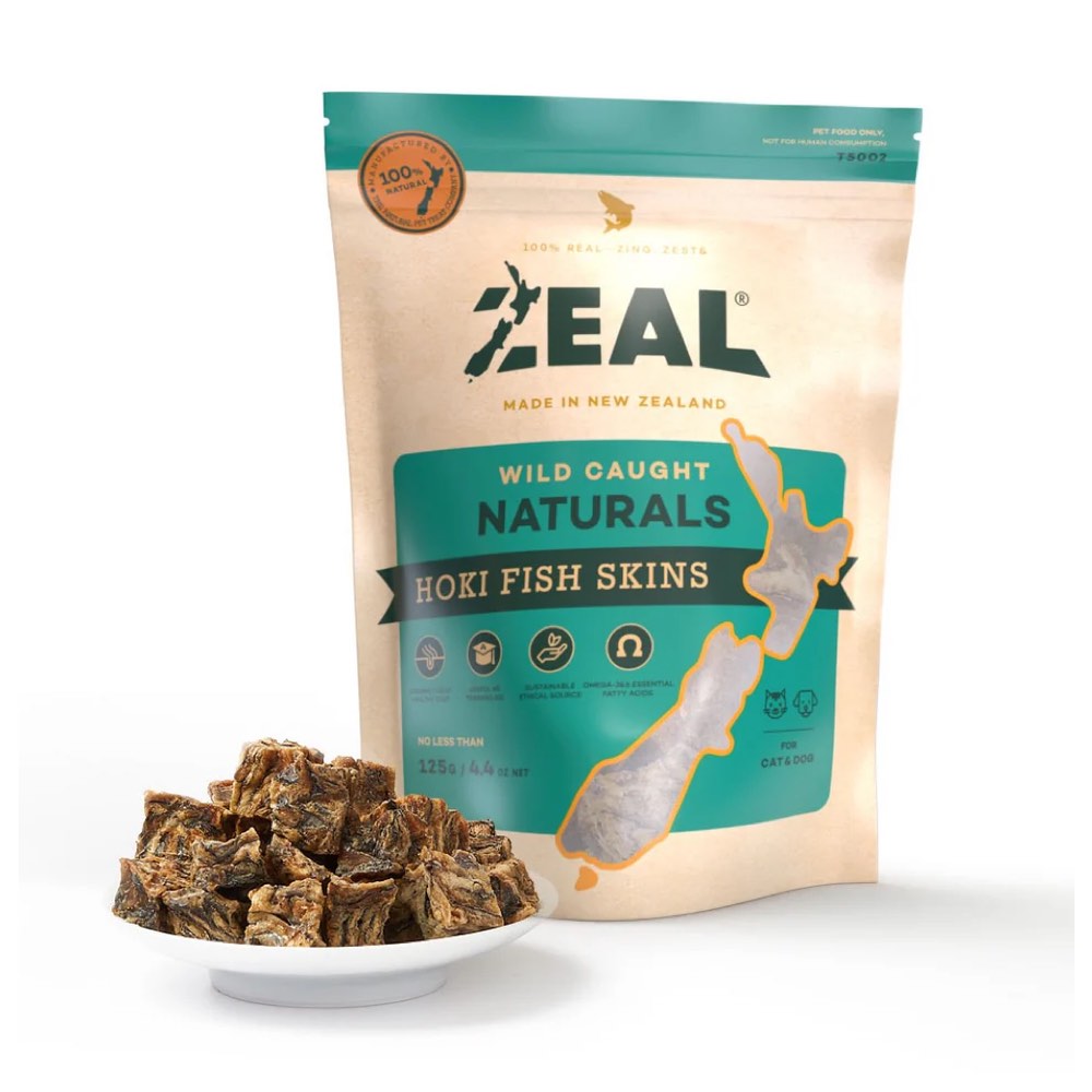 Zeal Free Range Naturals Hoki Fish Skins Cat & Dog Treats 125g