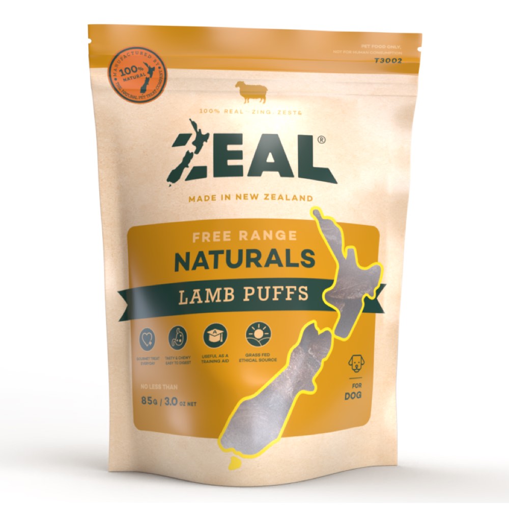 Zeal Free Range Naturals Lamb Puffs Dog Treats 85g