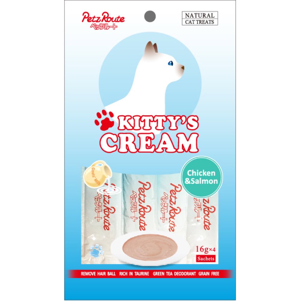 3 FOR $10: Petz Route Kitty??s Cream Chicken & Salmon Cat Treats (4x16g)