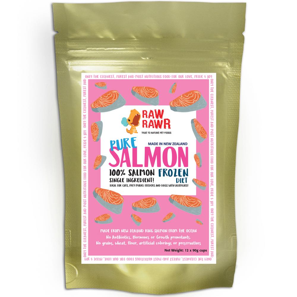 Raw Rawr PURE 100% Salmon Frozen Diet Cat & Dog Food 1.1kg