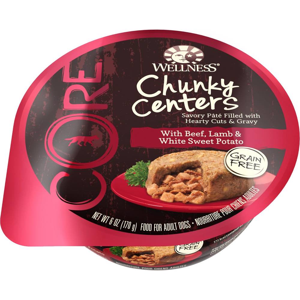 "Wellness CORE Chunky Centers Beef, Lamb & White Sweet Potato Wet Dog Food 6oz"