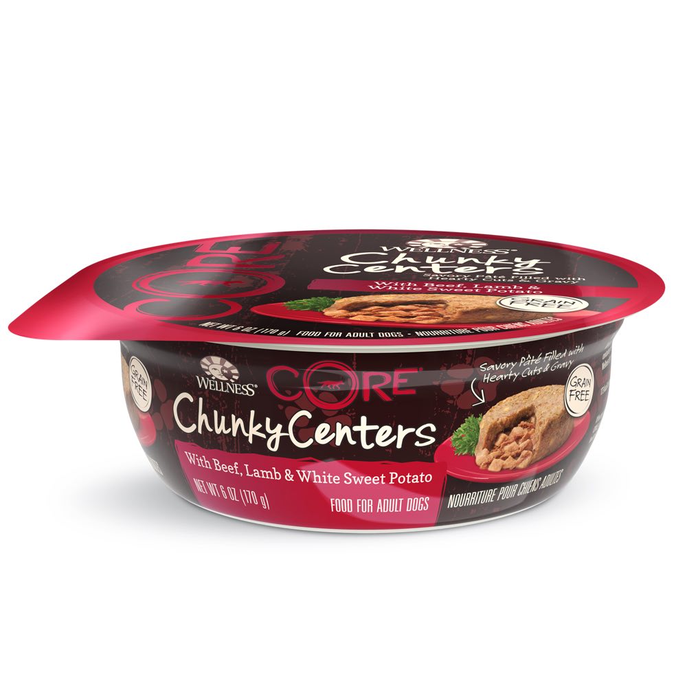 "Wellness CORE Chunky Centers Beef, Lamb & White Sweet Potato Wet Dog Food 6oz"