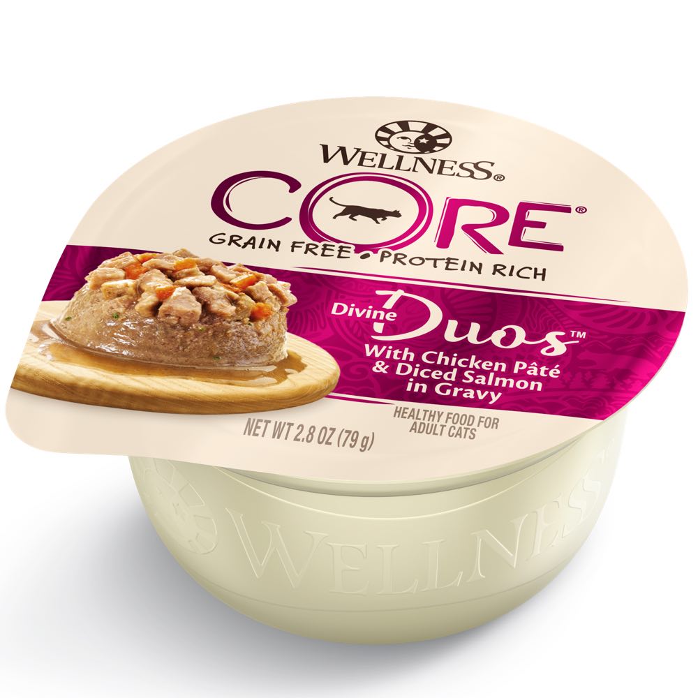 Wellness CORE Divine Duos Chicken Pate & Diced Salmon In Gravy Wet Cat Food 2.8oz