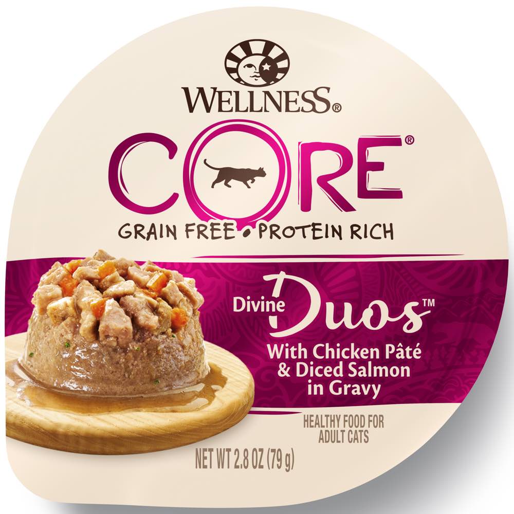 Wellness CORE Divine Duos Chicken Pate & Diced Salmon In Gravy Wet Cat Food 2.8oz