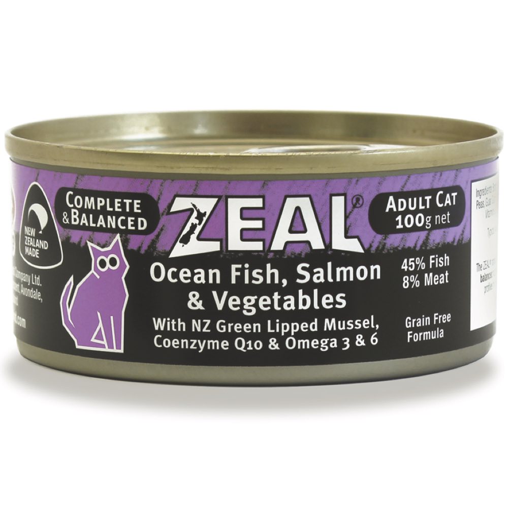 "Zeal Ocean Fish, Salmon & Vegetables Canned Cat Food 100g"