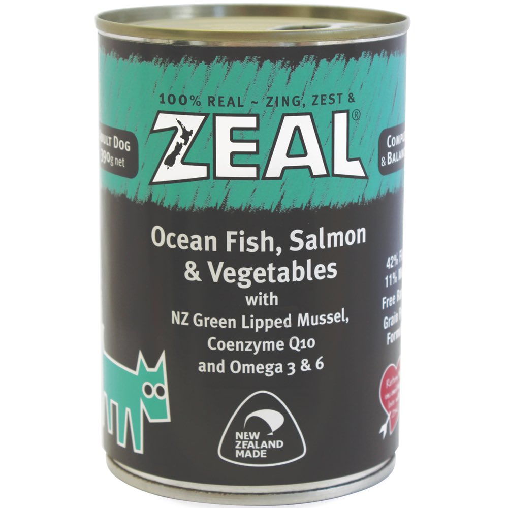 "Zeal Ocean Fish, Salmon & Vegetables Canned Dog Food 390g"