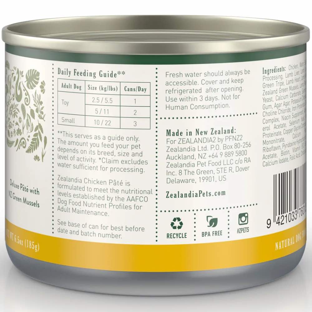 15% OFF: Zealandia Free Range Chicken Canned Dog Food 170g