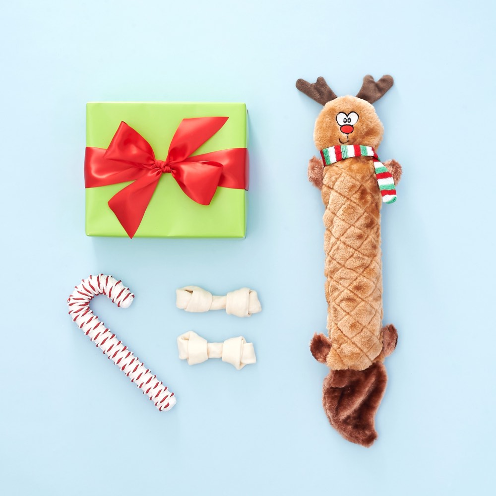 ZippyPaws Christmas Jigglerz Reindeer Dog Toy